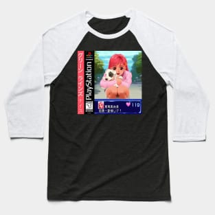 Vaporwave anime aesthetic video game pixel art girl Baseball T-Shirt